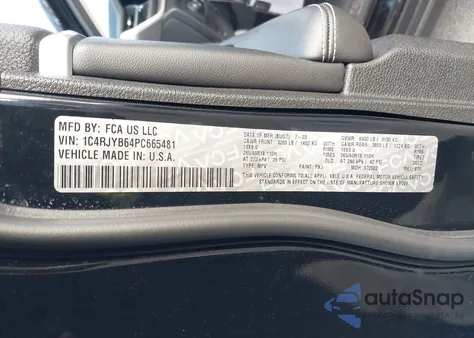 2023 Jeep Grand Cherokee 4Xe из США, поврежденный, VIN 1C4RJYB64PC665481